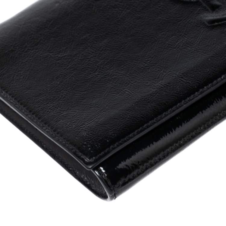 Pre Owned Yves Saint Laurent Black Patent Leather Belle De Jour Clutch
