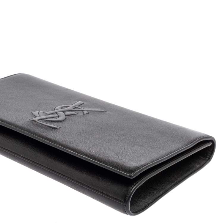 Pre Owned Yves Saint Laurent Black Leather Belle De Jour Flap Clutch