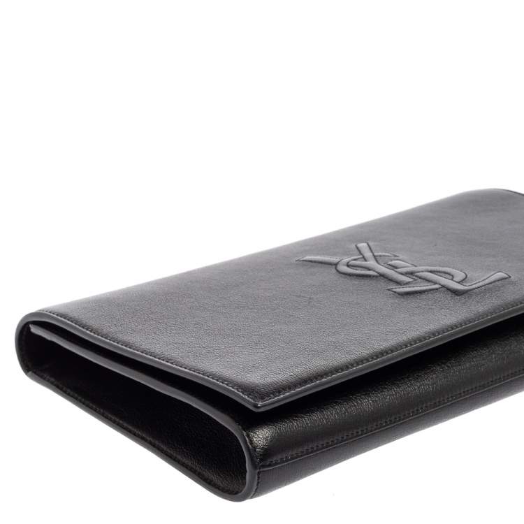 Pre Owned Yves Saint Laurent Black Leather Belle De Jour Flap Clutch