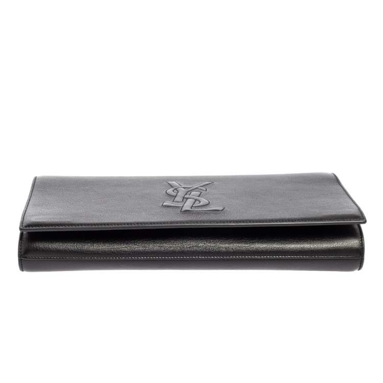 Pre Owned Yves Saint Laurent Black Leather Belle De Jour Flap Clutch