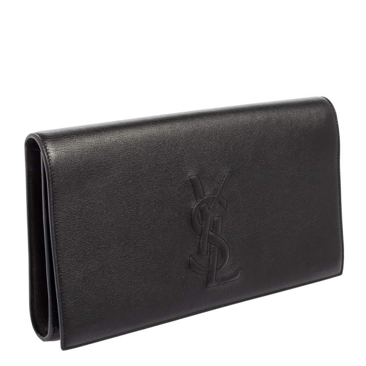 Pre Owned Yves Saint Laurent Black Leather Belle De Jour Flap Clutch