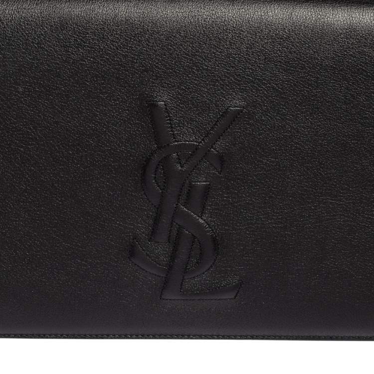 Pre Owned Yves Saint Laurent Black Leather Belle De Jour Flap Clutch