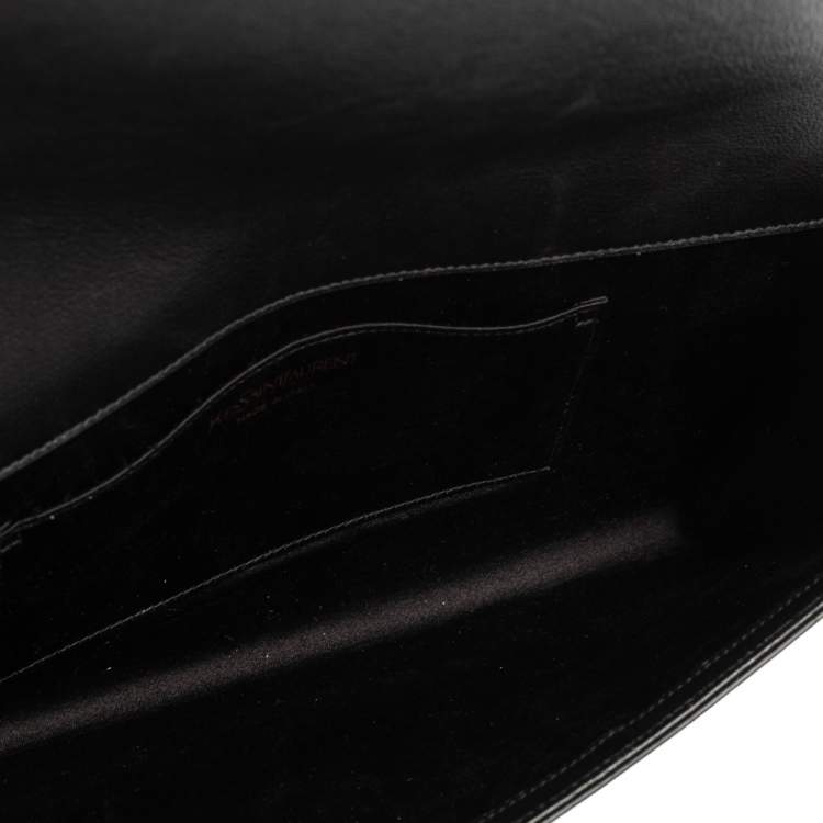Pre Owned Yves Saint Laurent Black Leather Belle De Jour Flap Clutch