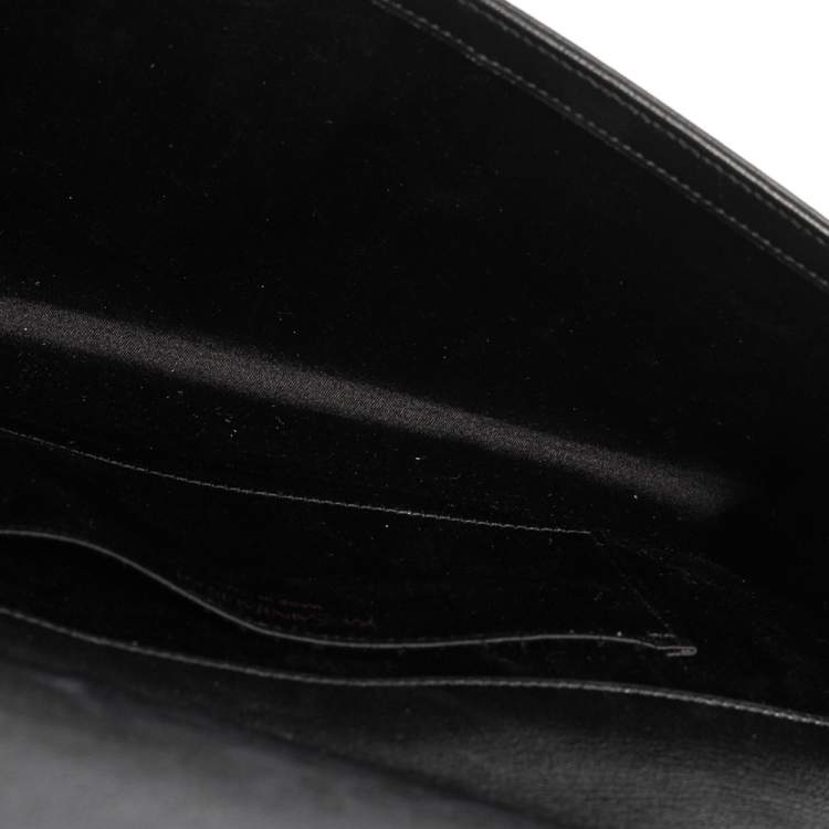 Pre Owned Yves Saint Laurent Black Leather Belle De Jour Flap Clutch