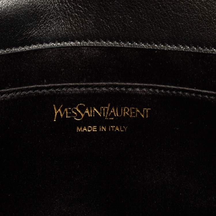 Pre Owned Yves Saint Laurent Black Leather Belle De Jour Flap Clutch