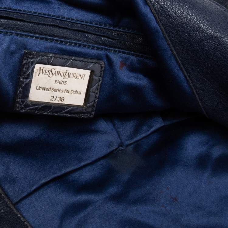 Pre Owned Yves Saint Laurent Navy Blue Leather Limited Series for Dubai 2/36 Roady Hobo