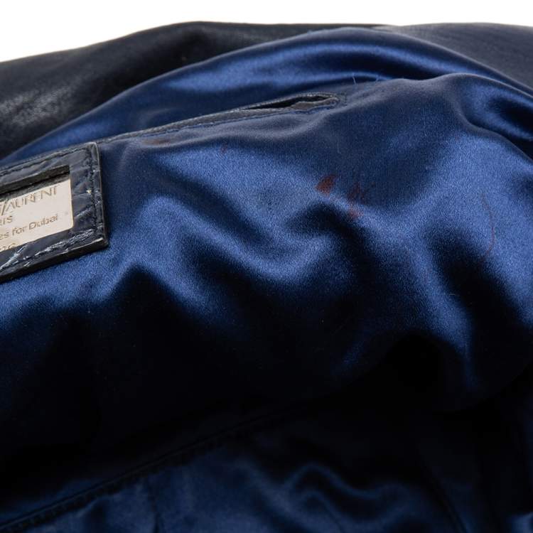 Pre Owned Yves Saint Laurent Navy Blue Leather Limited Series for Dubai 2/36 Roady Hobo