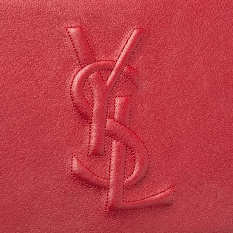 Pre Owned Yves Saint Laurent Red Leather Belle De Jour Clutch