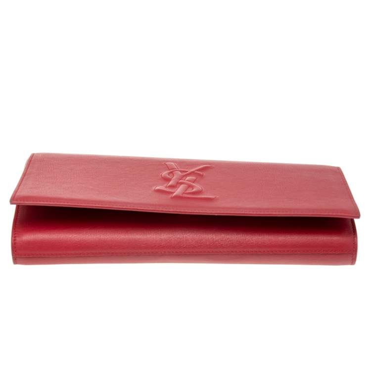 Pre Owned Yves Saint Laurent Red Leather Belle De Jour Clutch