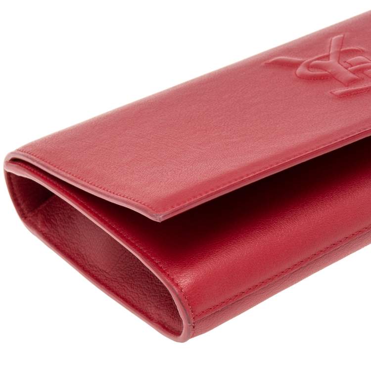 Pre Owned Yves Saint Laurent Red Leather Belle De Jour Clutch