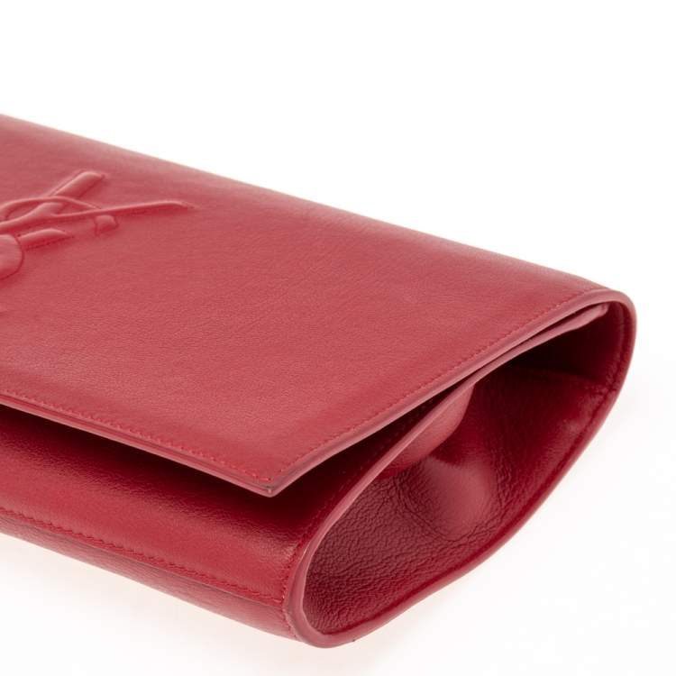 Pre Owned Yves Saint Laurent Red Leather Belle De Jour Clutch