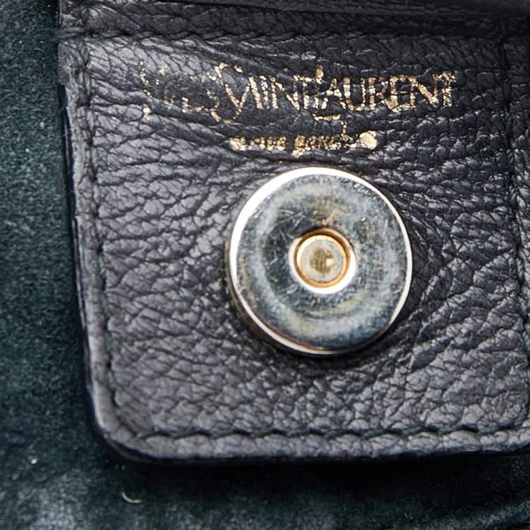 Pre Owned Yves Saint Laurent Black Leather St. Tropez Horn Hobo