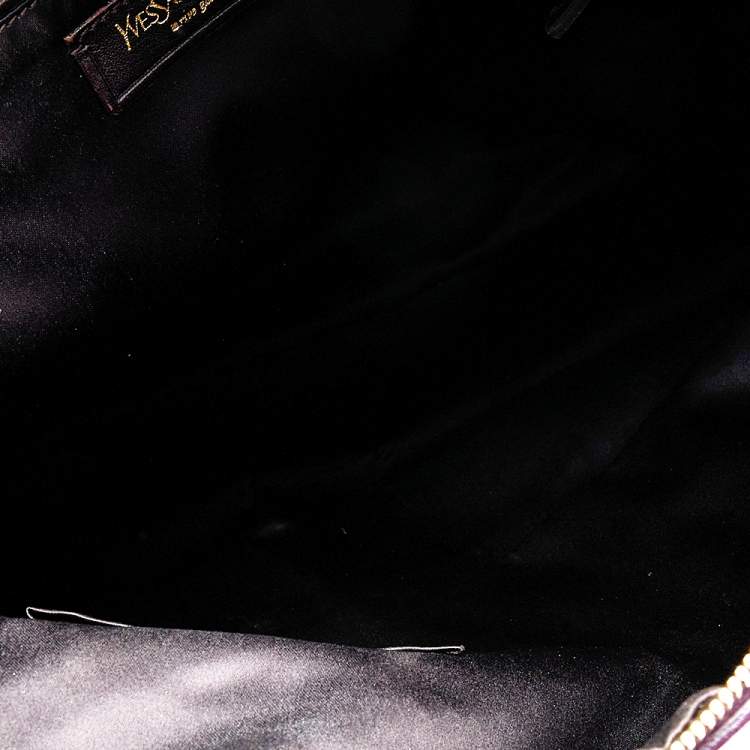 Pre Owned Yves Saint Laurent Purple Leather Oversized Muse Bag