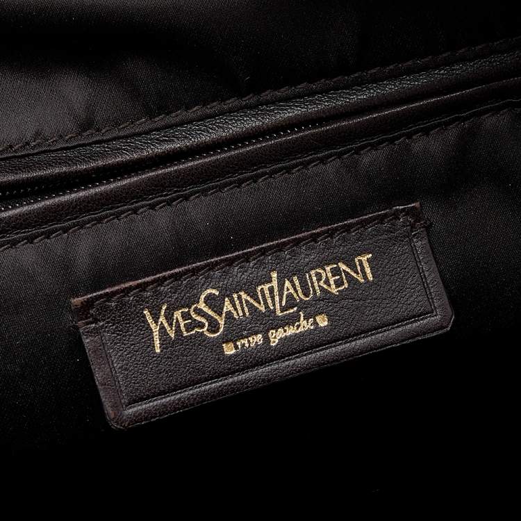Pre Owned Yves Saint Laurent Purple Leather Oversized Muse Bag