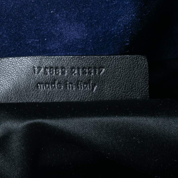 Pre Owned Yves Saint Laurent Navy Blue Patent Leather Downtown Tote