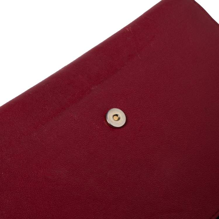 Pre Owned Yves Saint Laurent Red Leather Y-Ligne Clutch