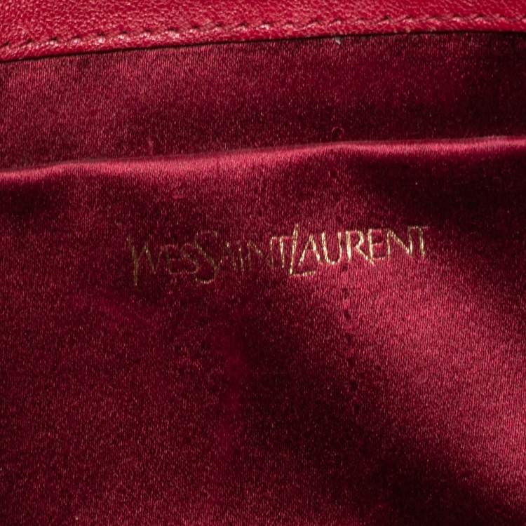 Pre Owned Yves Saint Laurent Red Leather Y-Ligne Clutch