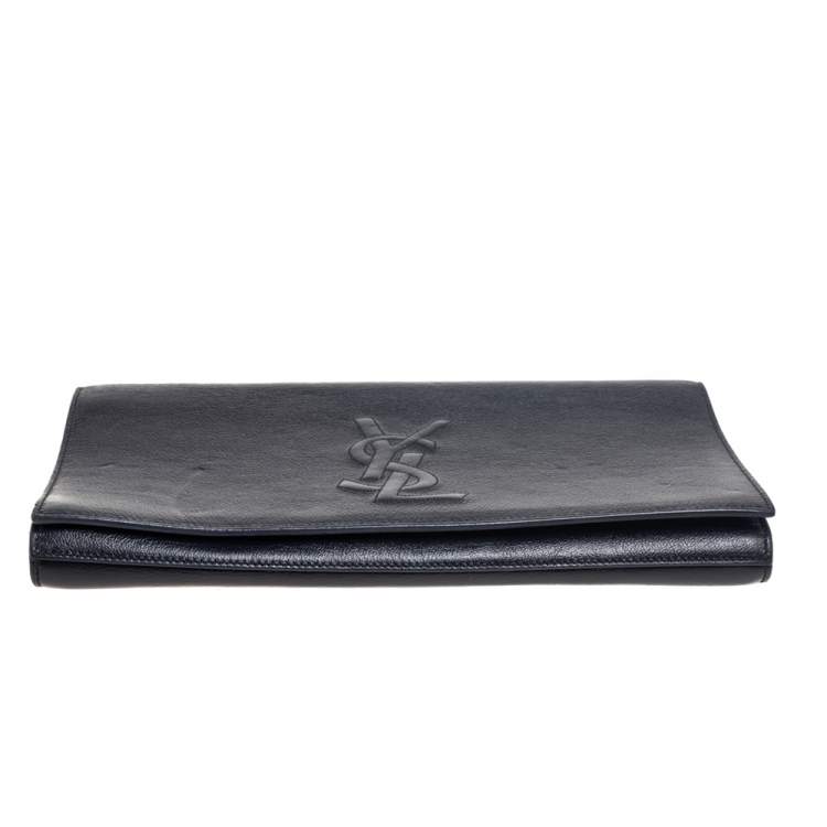 Pre Owned Yves Saint Laurent Black Leather Belle De Jour Flap Clutch