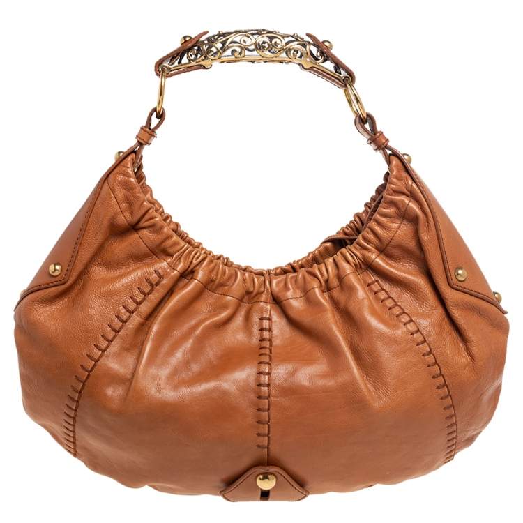 Pre Owned Yves Saint Laurent Tan Leather Vincennes Mombasa Hobo