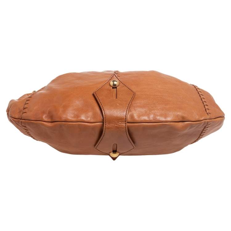 Pre Owned Yves Saint Laurent Tan Leather Vincennes Mombasa Hobo