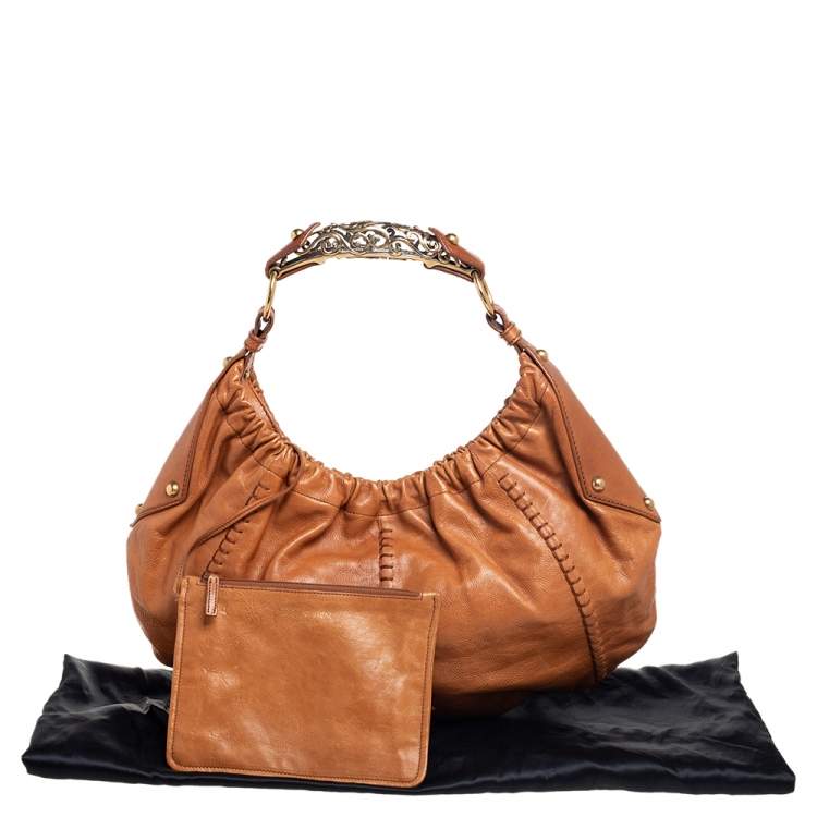 Pre Owned Yves Saint Laurent Tan Leather Vincennes Mombasa Hobo