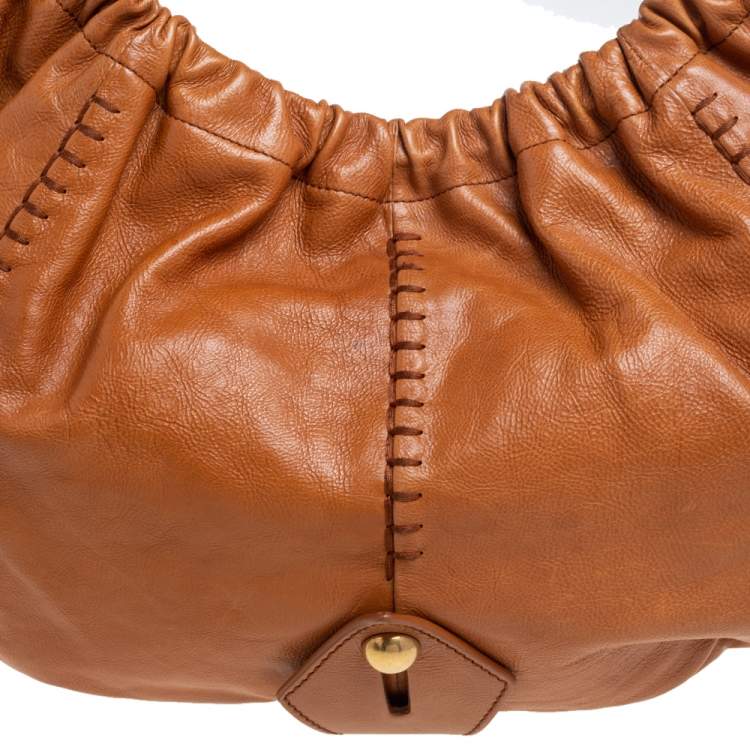 Pre Owned Yves Saint Laurent Tan Leather Vincennes Mombasa Hobo