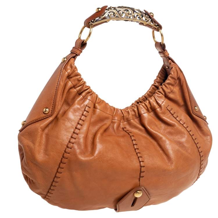 Pre Owned Yves Saint Laurent Tan Leather Vincennes Mombasa Hobo