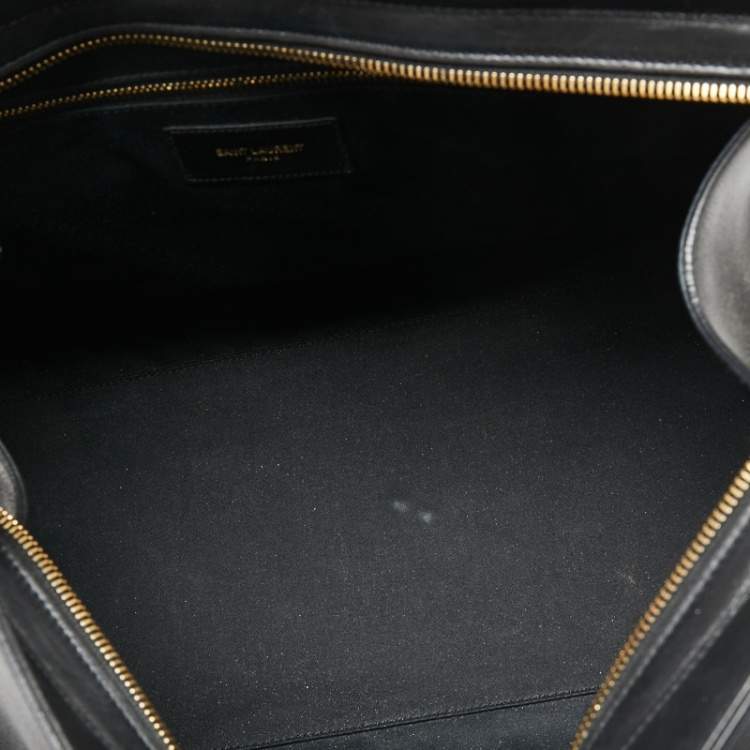 Pre Owned Yves Saint Laurent Black Leather Medium Y Cabas Chyc Tote