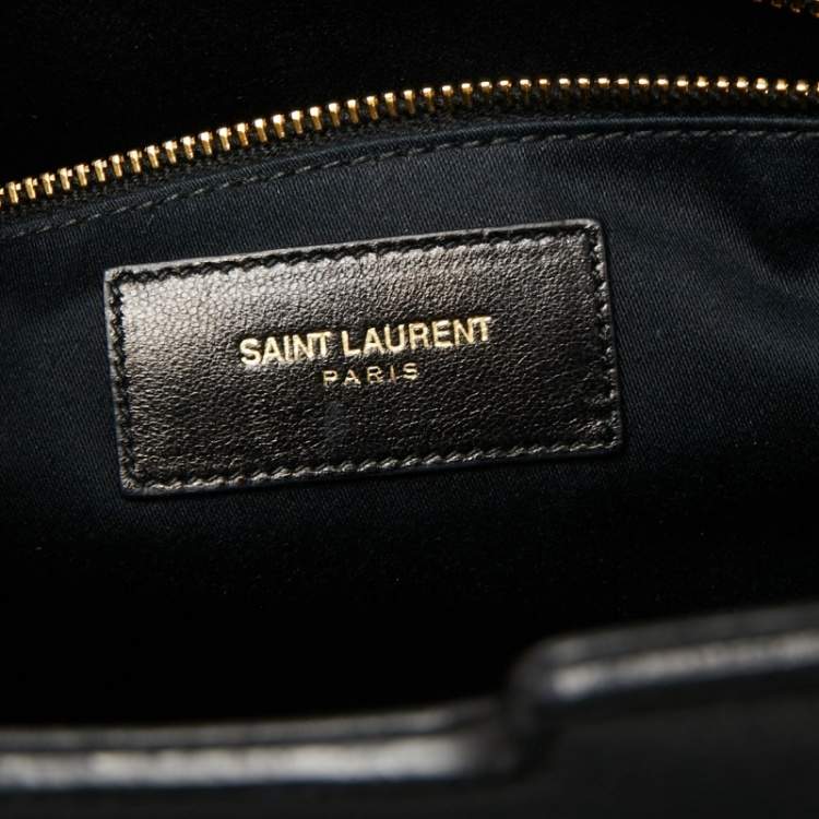 Pre Owned Yves Saint Laurent Black Leather Medium Y Cabas Chyc Tote