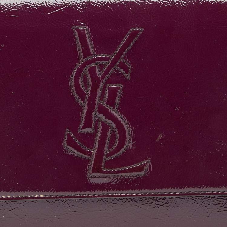 Pre Owned Yves Saint Laurent Purple Patent Leather Belle De Jour Clutch
