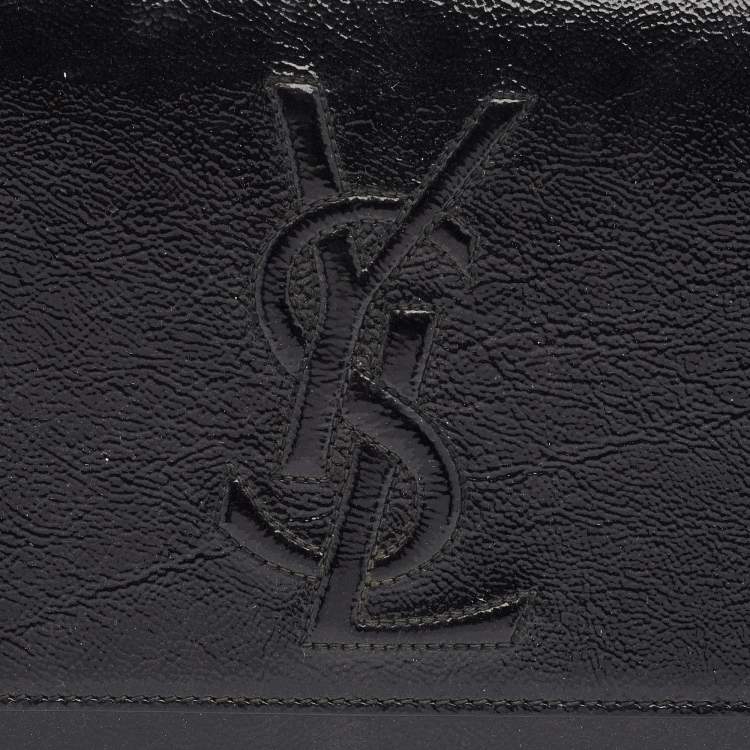 Pre Owned Yves Saint Laurent Black Patent Leather Belle De Jour Flap Clutch