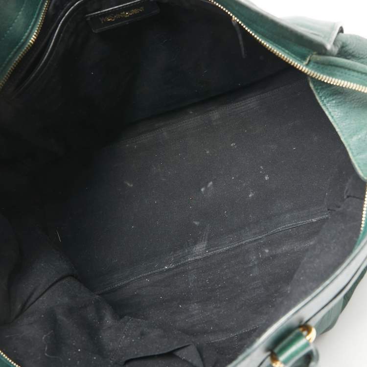 Pre Owned Yves Saint Laurent Green Leather Large Y Cabas Chyc Tote