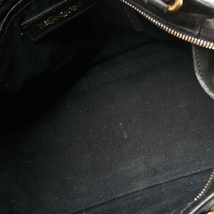 Pre Owned Yves Saint Laurent Black Leather Small Cabas Chyc Tote