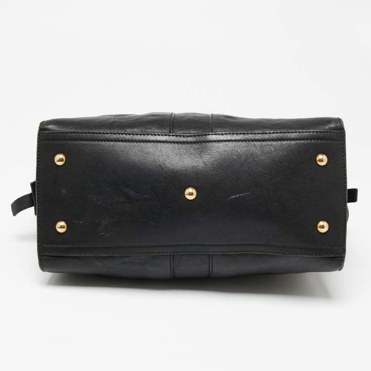 Pre Owned Yves Saint Laurent Black Leather Small Cabas Chyc Tote