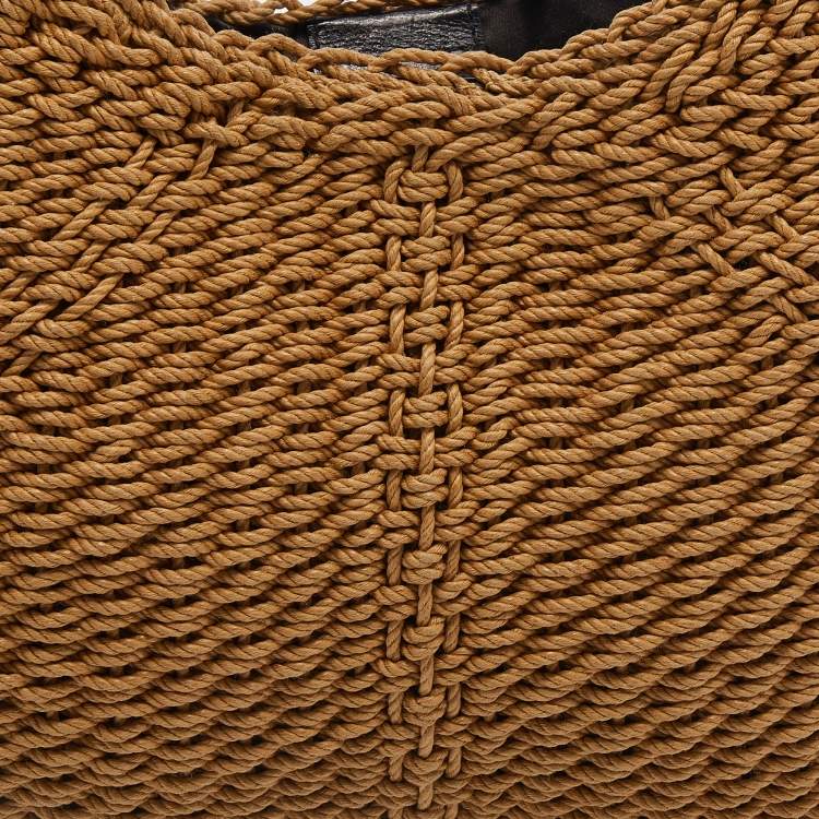 Pre Owned Yves Saint Laurent Tan Raffia Mombasa Hobo