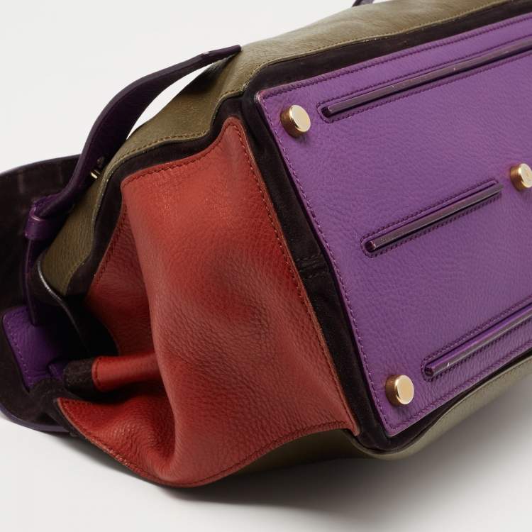 Pre Owned Yves Saint Laurent Multicolor Leather and Suede Muse Two Top Handle Bag