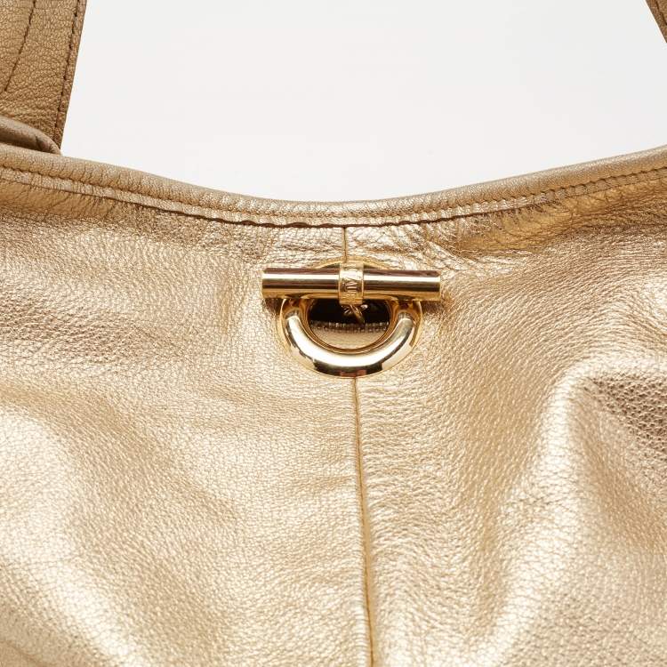 Pre Owned Yves Saint Laurent Gold Leather Hobo