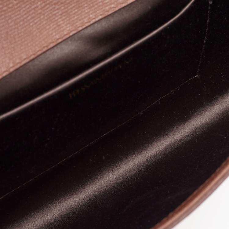 Pre Owned Yves Saint Laurent Brown Leather Large Chyc Clutch