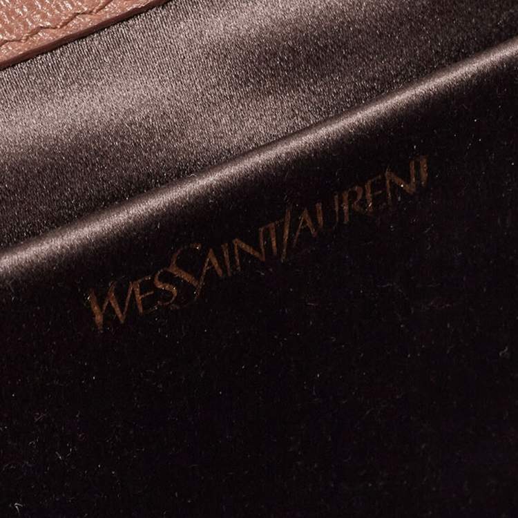 Pre Owned Yves Saint Laurent Brown Leather Large Chyc Clutch