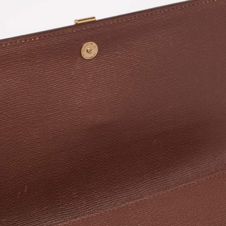 Pre Owned Yves Saint Laurent Brown Leather Large Chyc Clutch