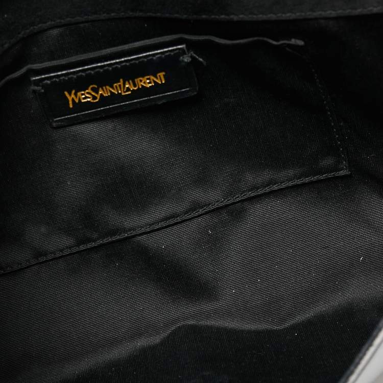 Pre Owned Yves Saint Laurent Black Patent Leather Y-Ligne Clutch