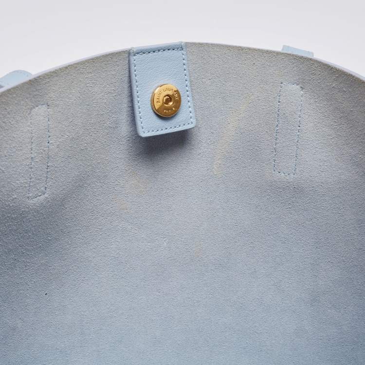 Pre Owned Saint Laurent Blue Leather East West Shopping Tote