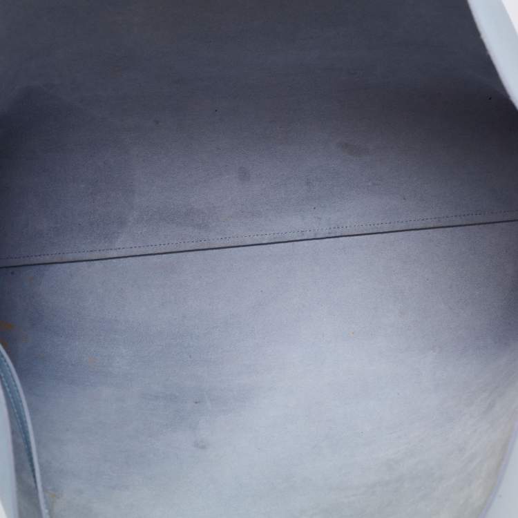 Pre Owned Saint Laurent Blue Leather East West Shopping Tote