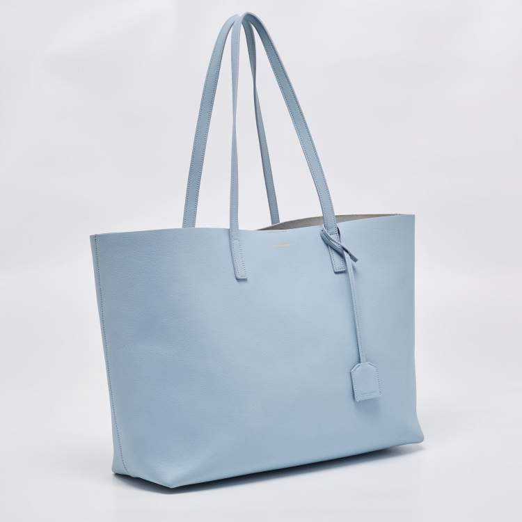 Pre Owned Saint Laurent Blue Leather East West Shopping Tote
