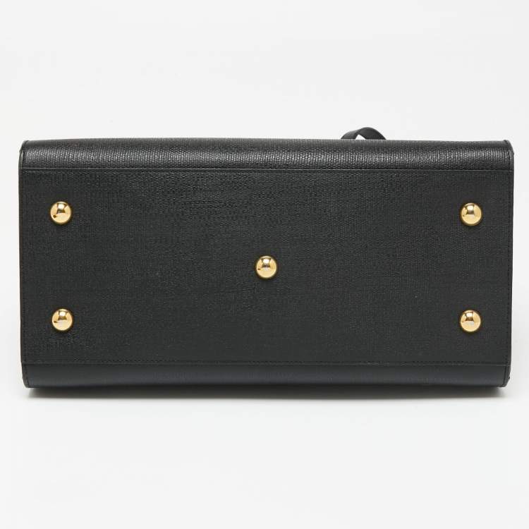 Pre Owned Saint Laurent Black Leather Small Cabas Chyc Tote