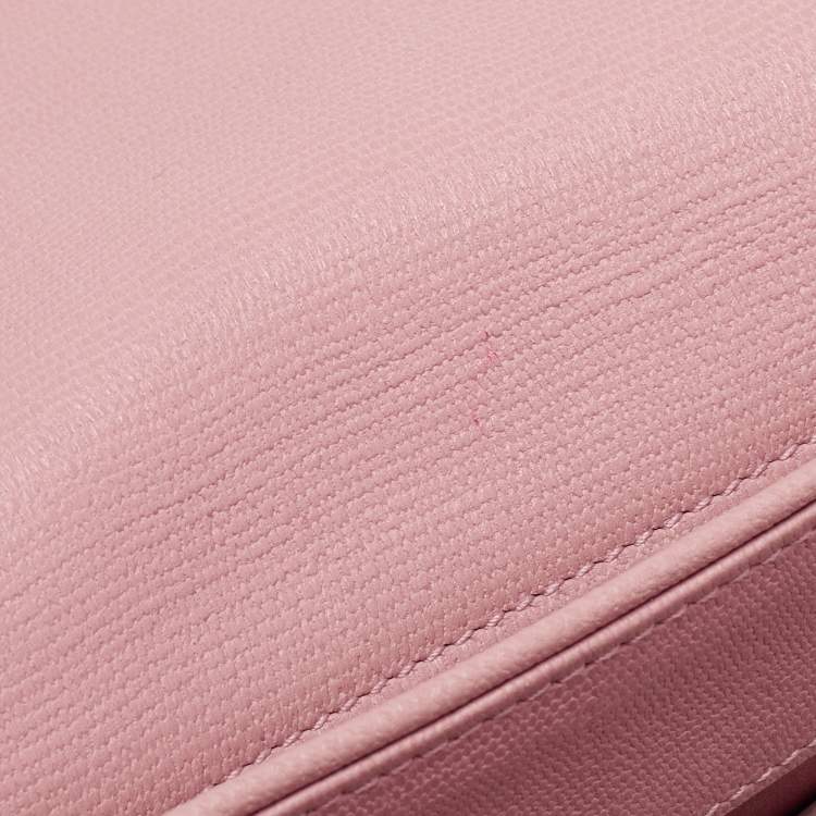 Pre Owned Yves Saint Laurent Pink Leather Medium Chyc Flap Bag