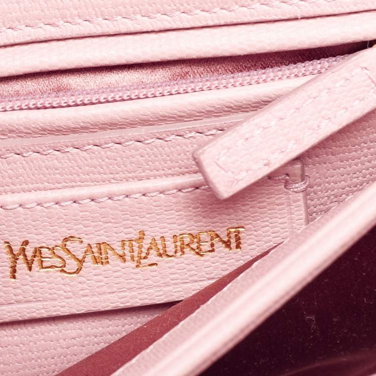 Pre Owned Yves Saint Laurent Pink Leather Medium Chyc Flap Bag