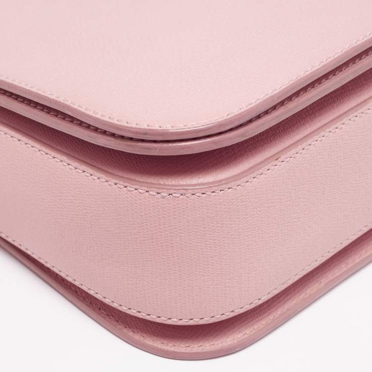 Pre Owned Yves Saint Laurent Pink Leather Medium Chyc Flap Bag