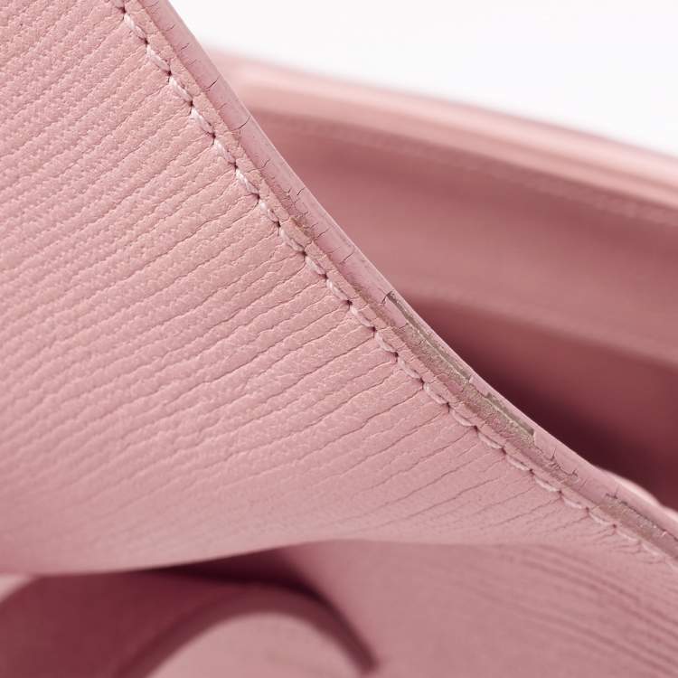 Pre Owned Yves Saint Laurent Pink Leather Medium Chyc Flap Bag