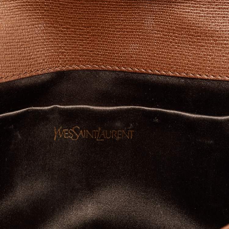 Pre Owned Yves Saint Laurent Brown Leather Cabas Chyc Clutch